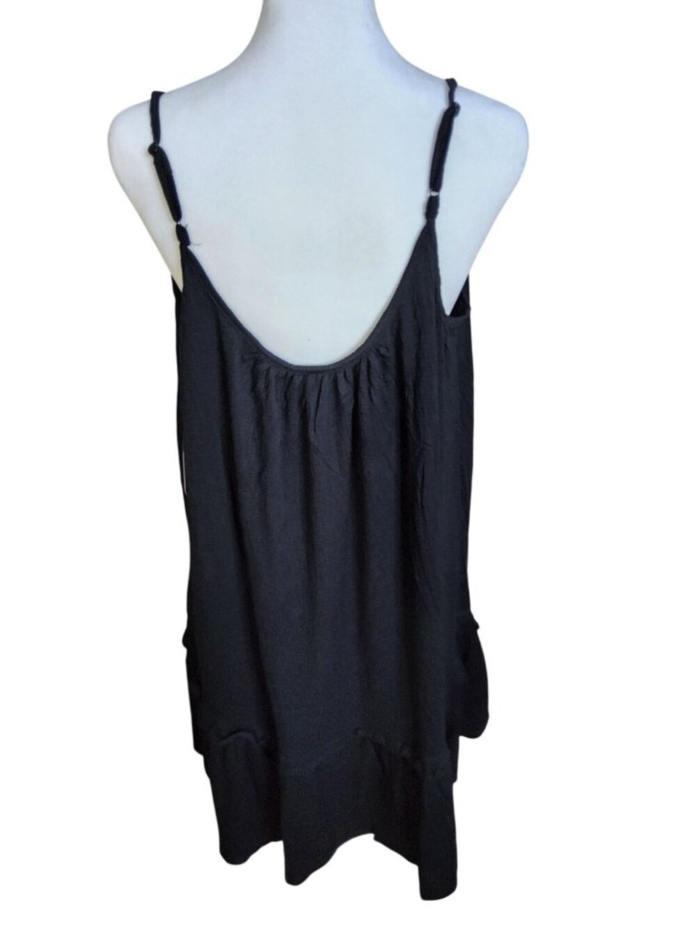 New Scoop Womens Black Cami Ruffle Sleeveless Dress - Picture 3 of 4